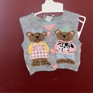 Vintage JS Kids Bear Sweater Vest size 12 months